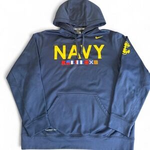 Nike navy blue Therma-Fit hoodie Size L